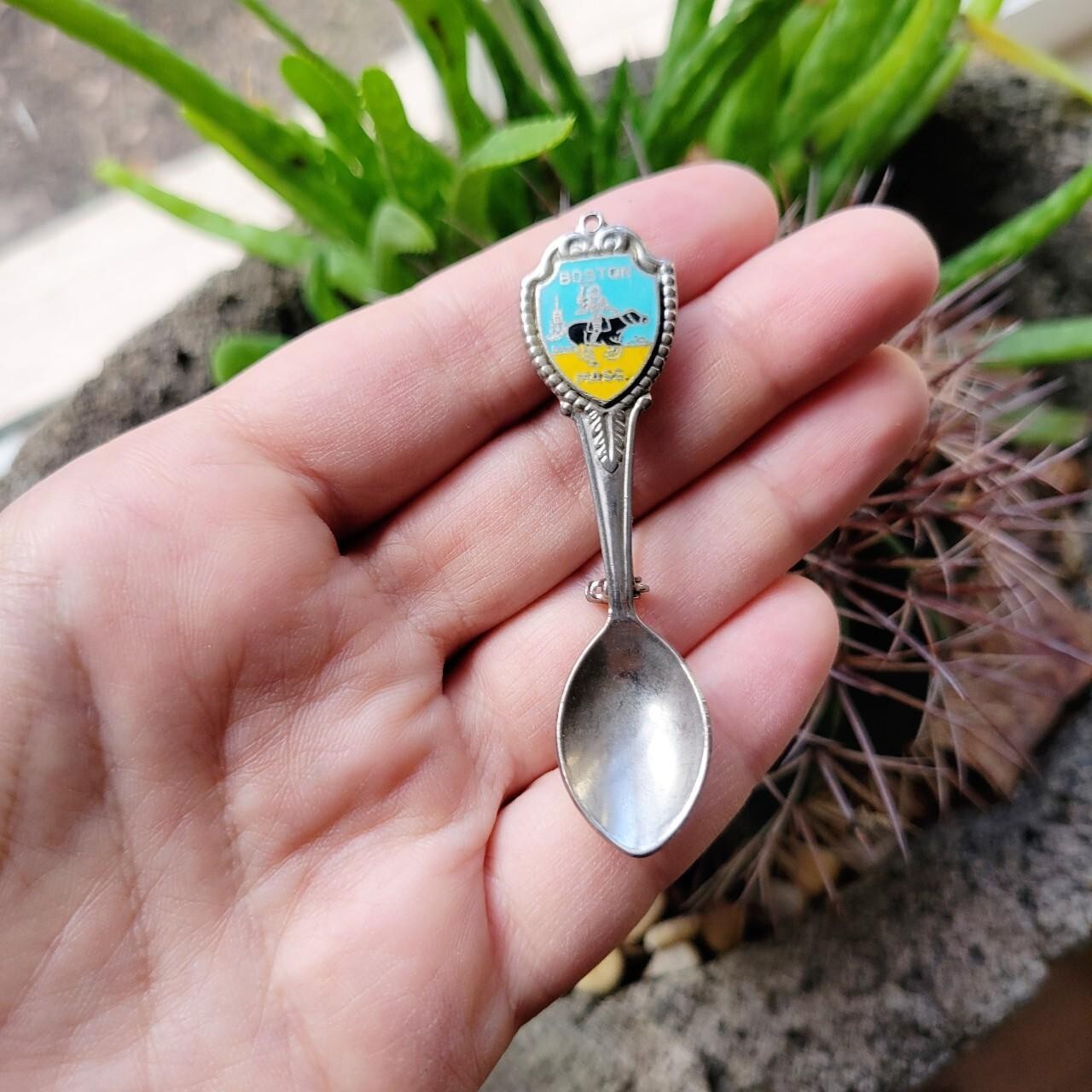 Vintage Dainty Silver Spoon Boston Paul Revere Horse Boucher Brooch Pin