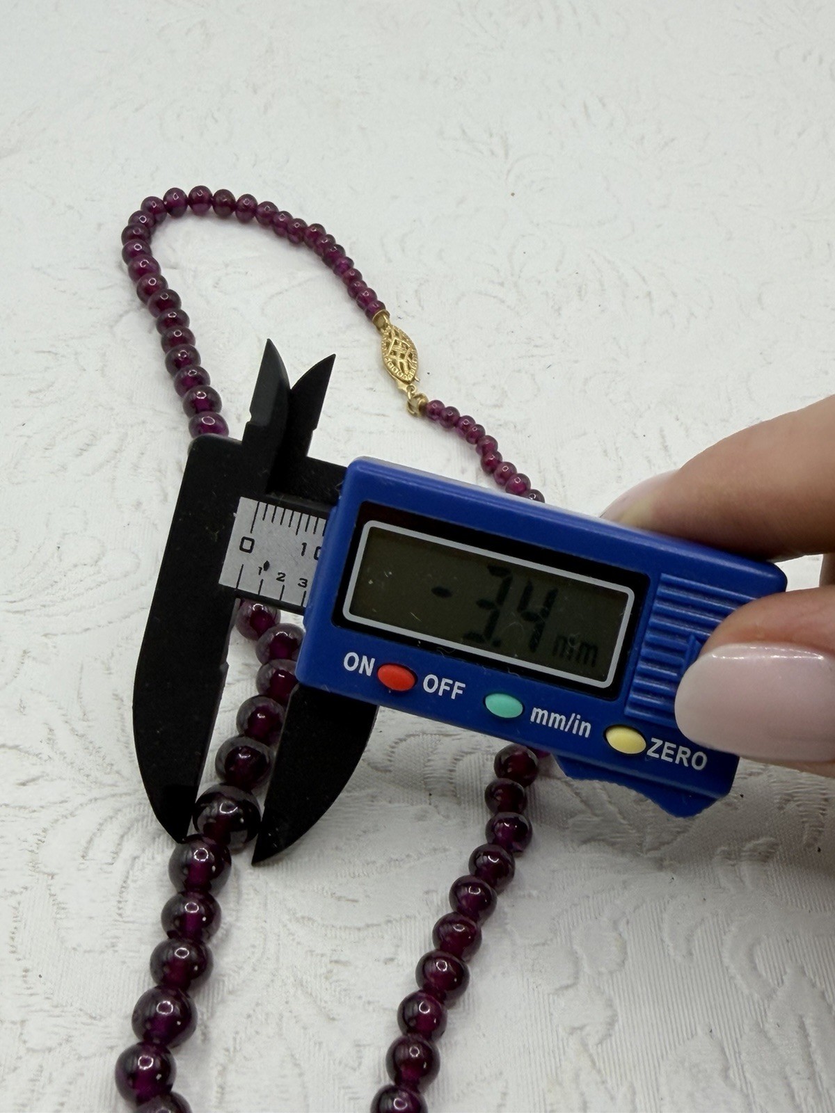 14k Yellow Gold Clasp Deep Dark Purple Amethyst Hand Knotted Strand Necklace