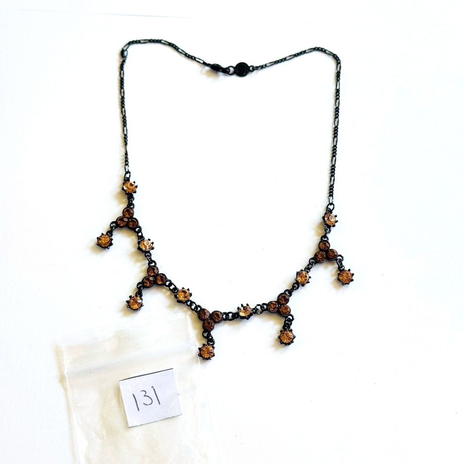 VTG Regal Austrian Crystal USA Necklace jeweled rhinestone Goth Victorian style