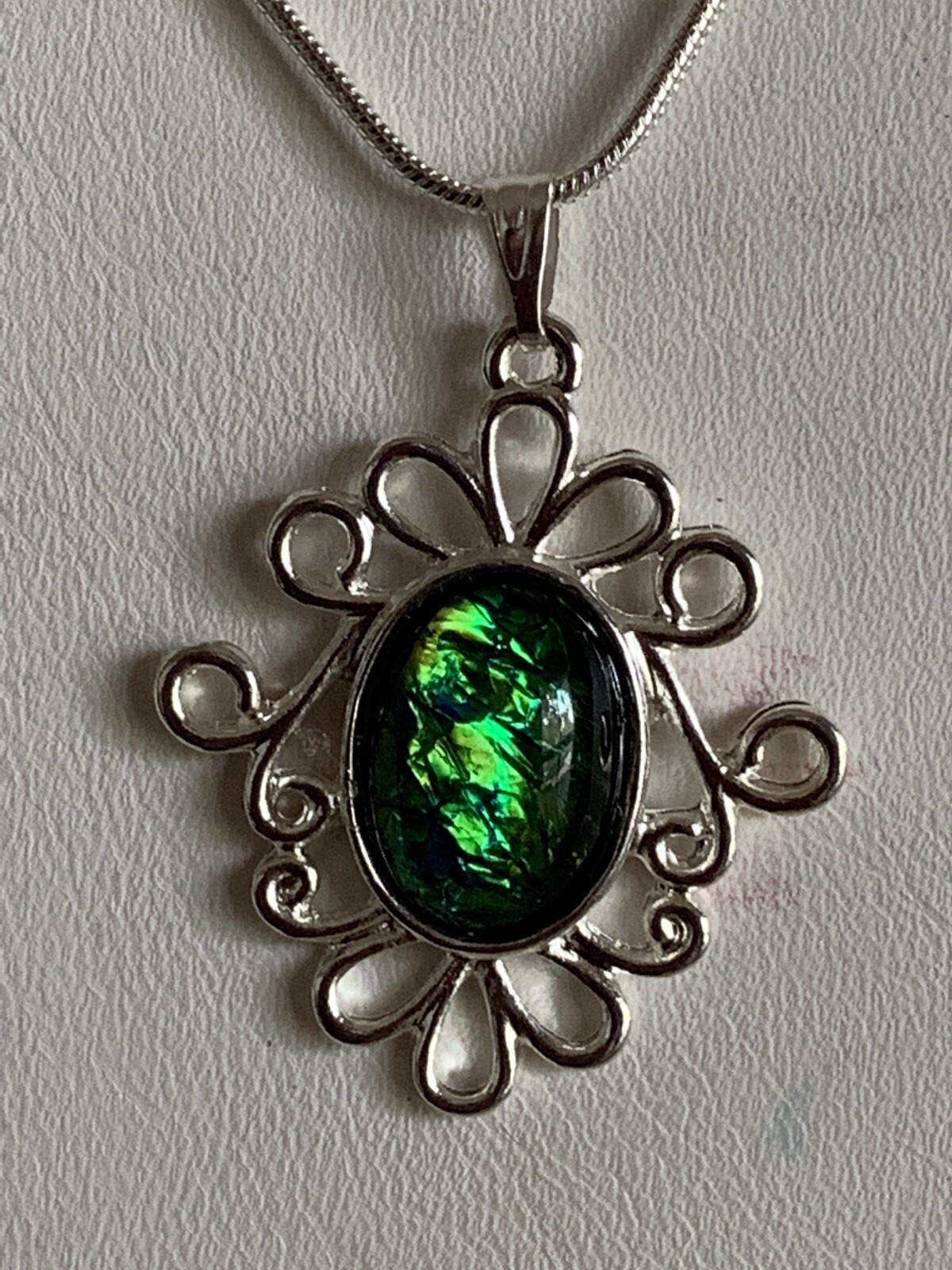 BIG Sale*Hand-CRAFTED VTG.CREATED OPAL PENDANT-No Chain Included