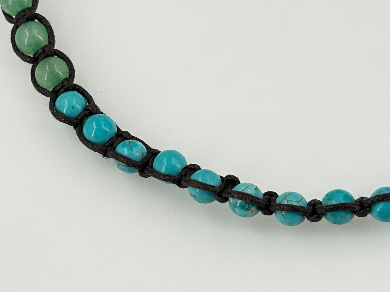 Handcrafted Multi-Strand Beaded Wrap Bracelet Turquoise Yellow Green
