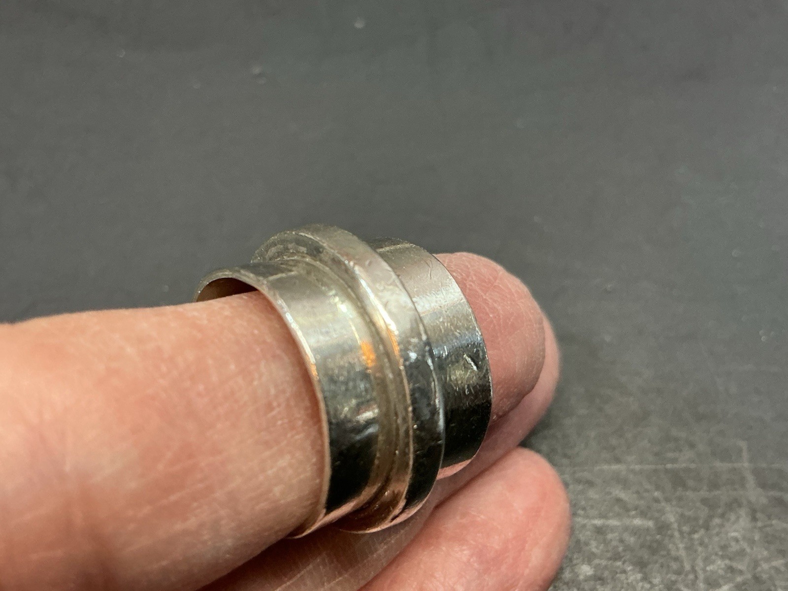 Size 6 ** 1/2 Inch WIDE BAND Sterling Silver Vintage Mexico 925 Ring