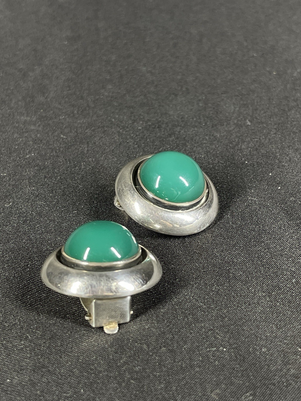 N E From Sterling & Chrysoprase Round MCM Earrings Denmark