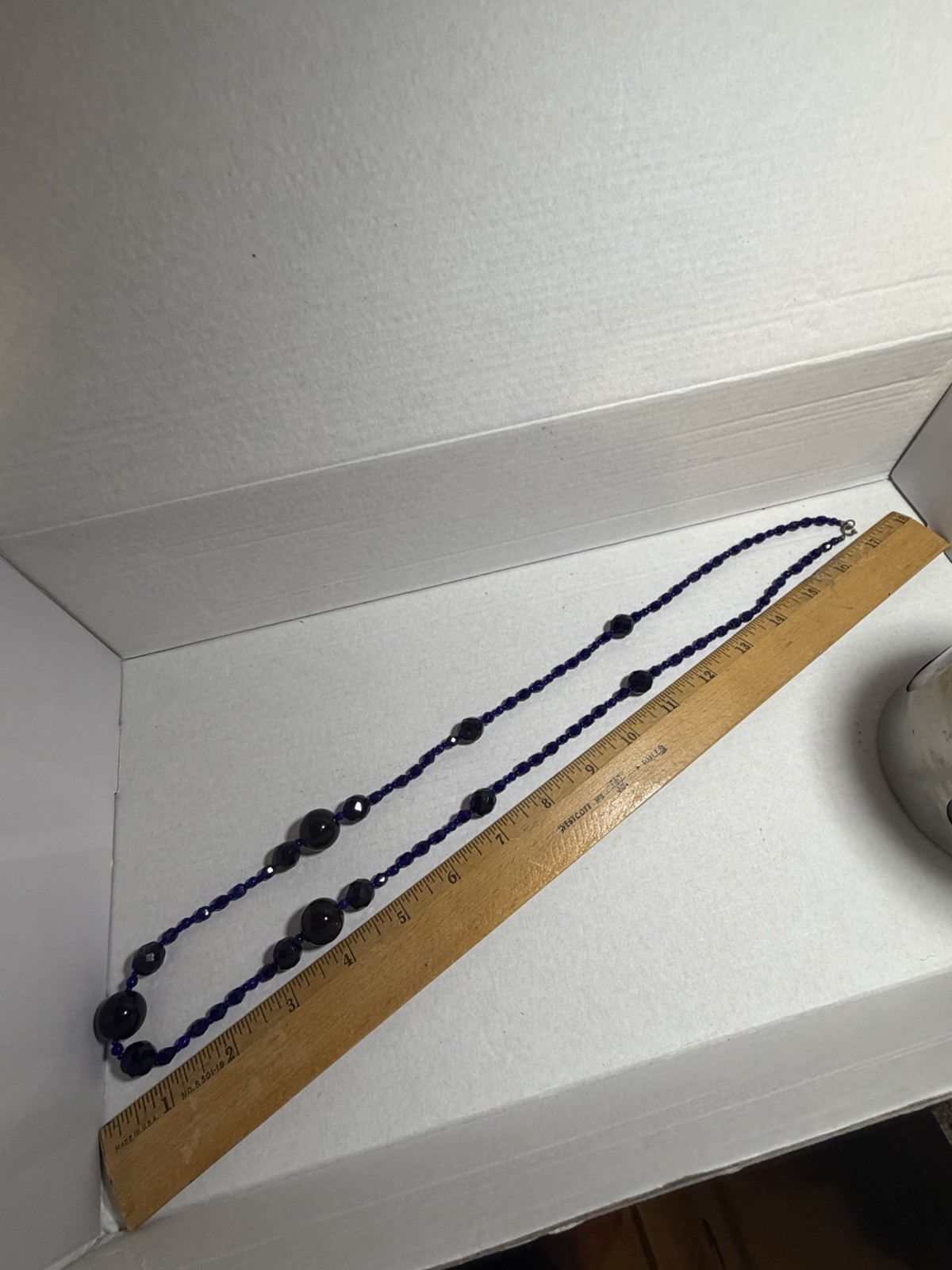 Cobalt Blue Bead Necklace Vintage