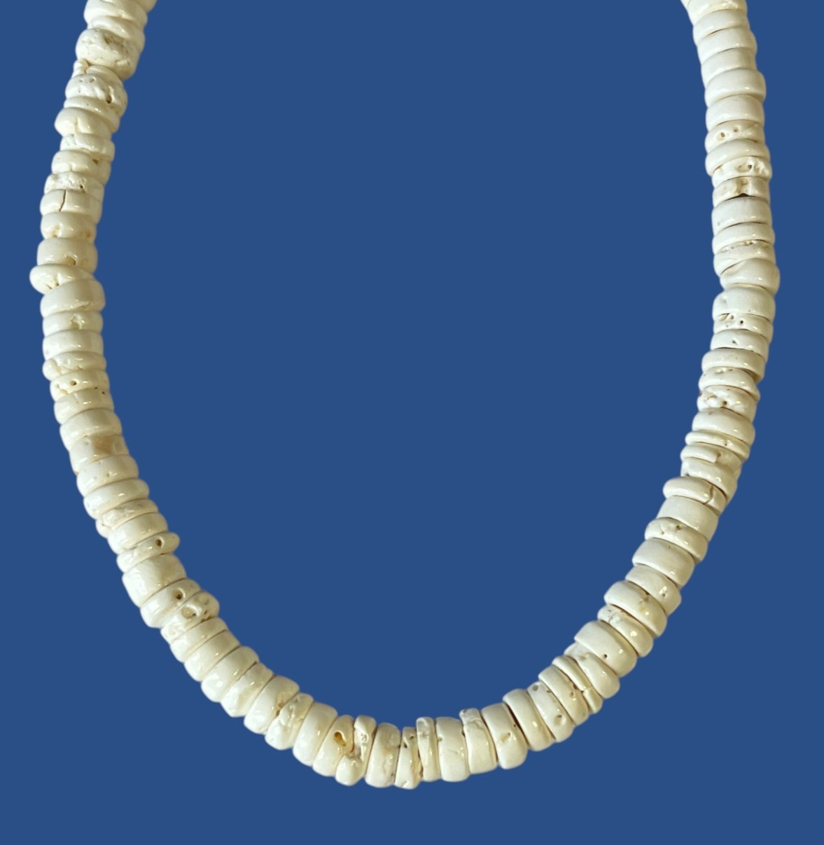 Vintage Puka Shell Necklace Chunky 10mm Beach Summer Resort Coastal 19.5″ 76g