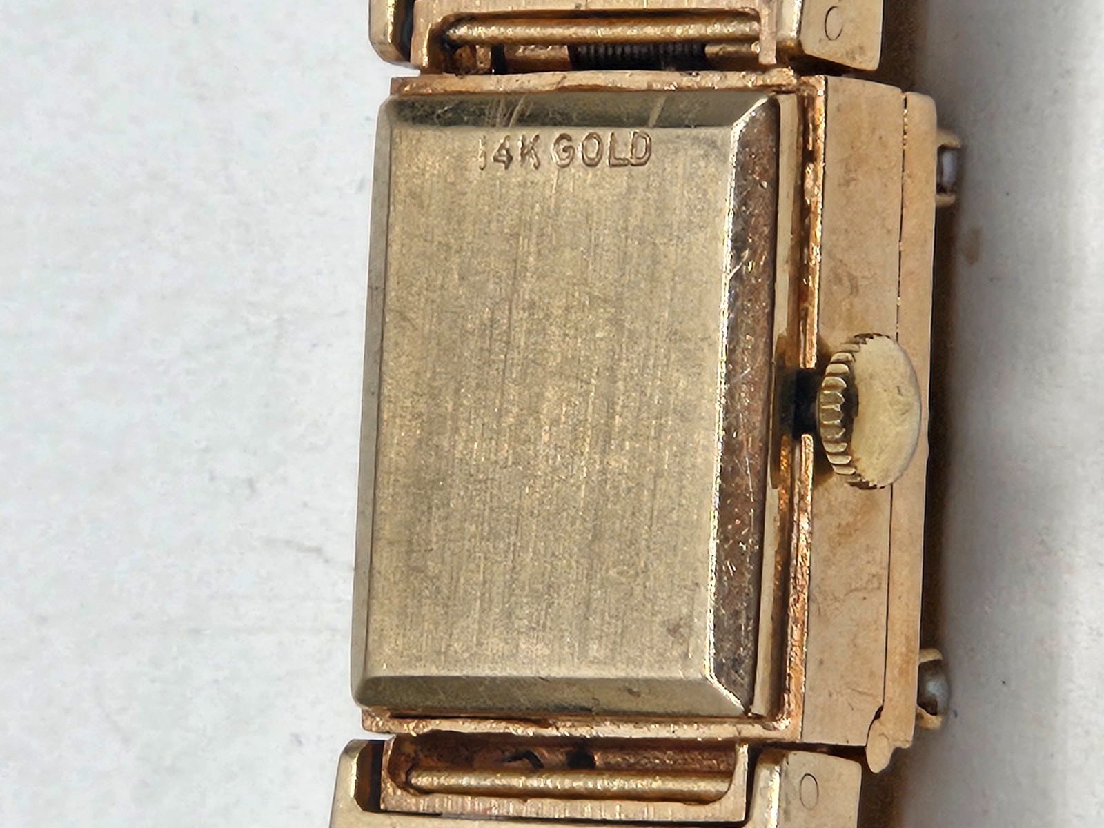 Stunning 14k Yellow Gold Slide Charm Omega Gemstone Bracelet Watch