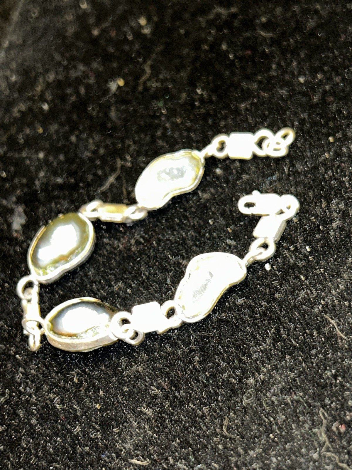 Vintage Geode Sterling Silver Bracelet