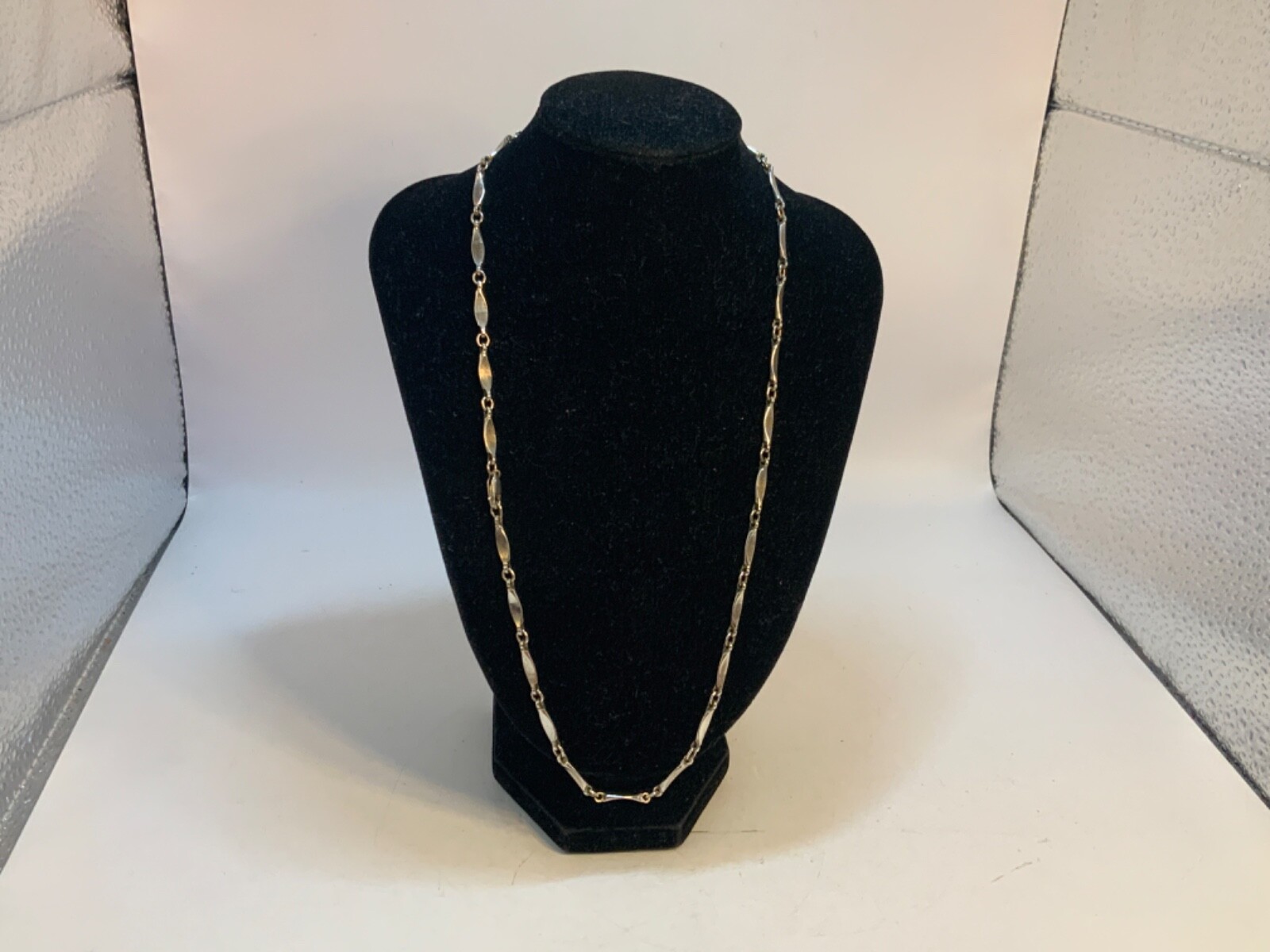 Vintage Sterling Silver Bar Link Chain 18’’ Necklace