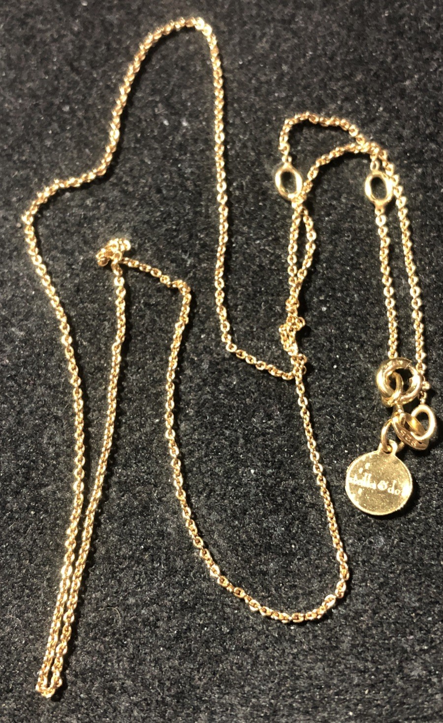 Vintage Signed Stella & Dot Gold Over Sterling925 Dainty Chain Link Necklace
