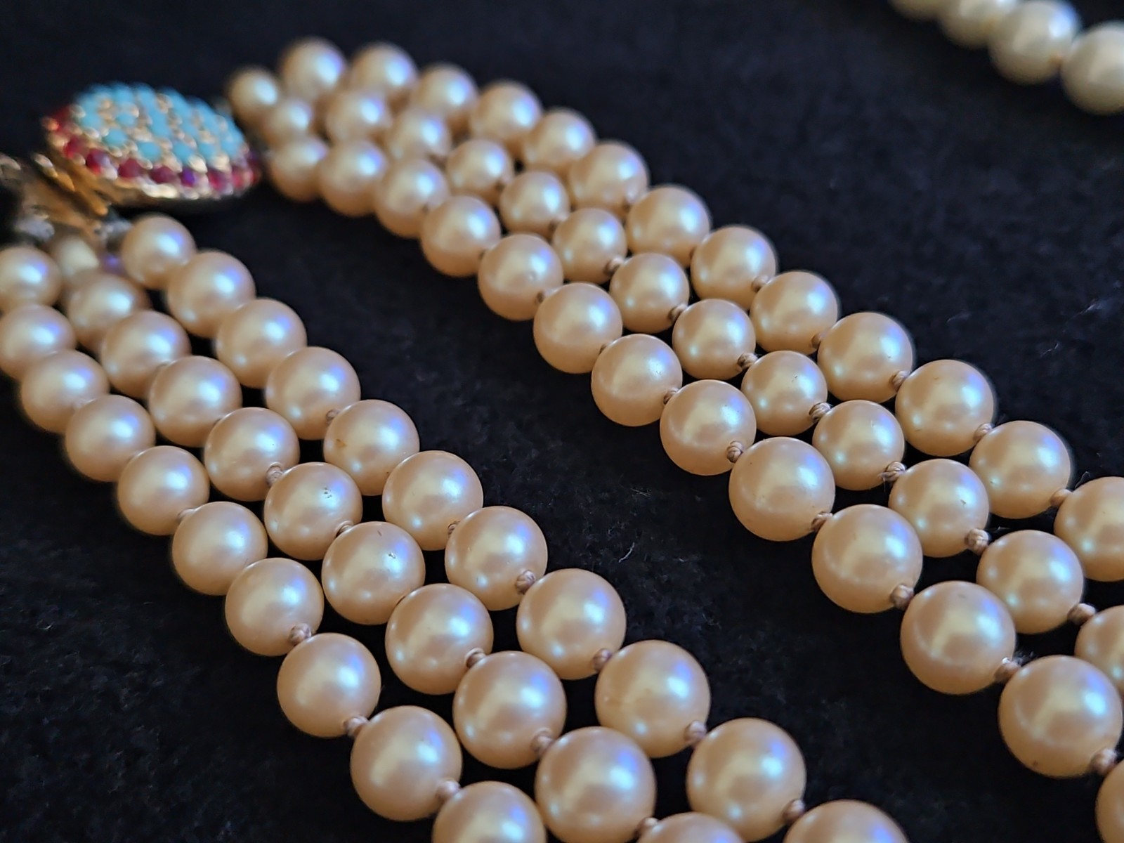 Vintage Faux Pearl Necklaces Lot-5 Pcs, 1950s-1980s, Various Lengths