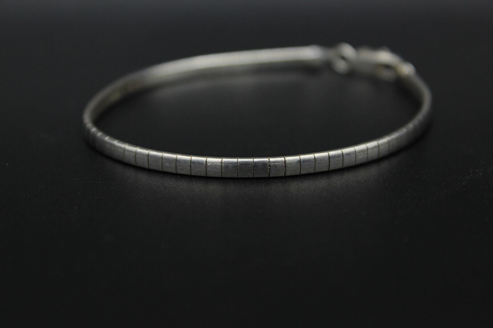 Smooth Heavy 6g Solid Plain Omega VTG 925 Sterling Silver Women’s Bracelet 7in