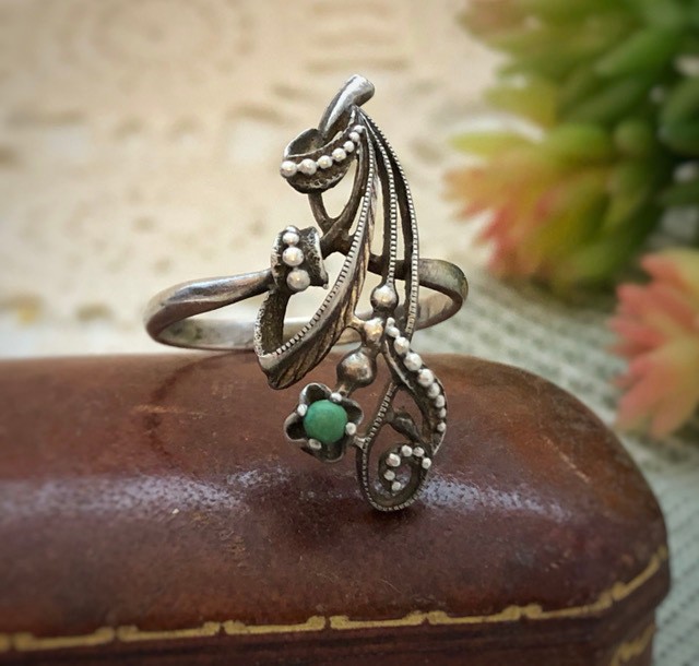 Lovely Estate Rare Vintage Ring Soviet Sterling Silver 925 Turquoise Size 9 USSR