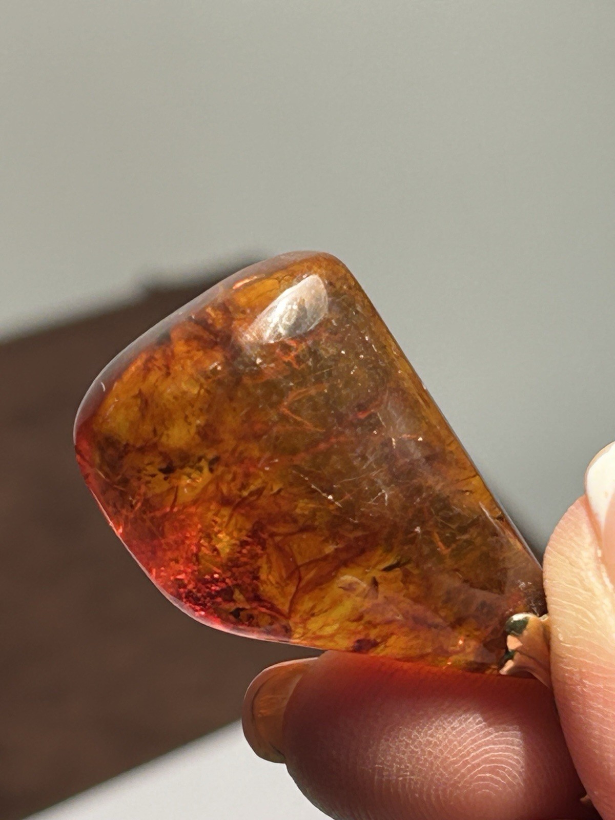 Vintage Baltic Amber Pendant Gold Bail AD Mark Honey Cognac Natural*