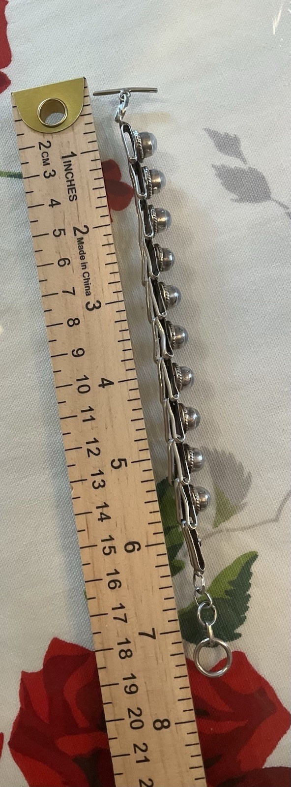 Vtg Mexican Sterling Silver Rainbow Moonstone Cabochon Rope Toggle Bracelet