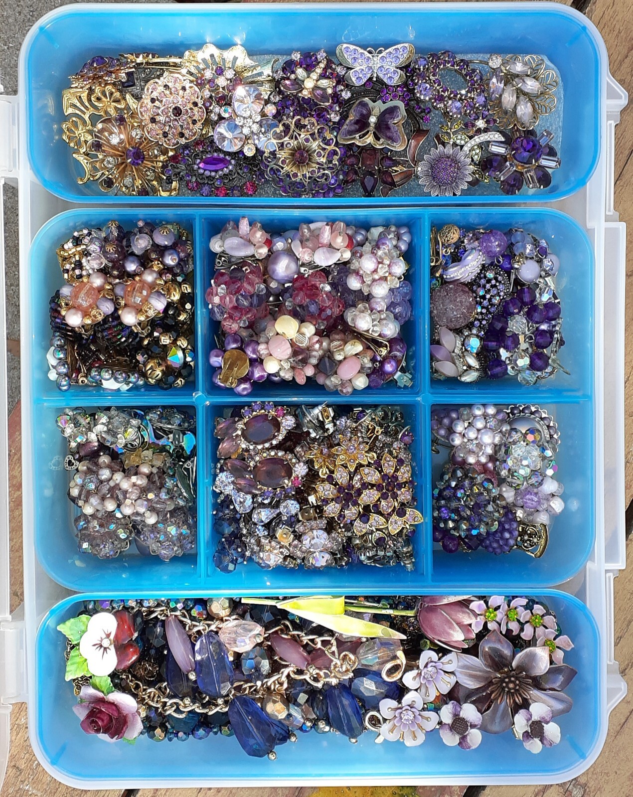 Large PURPLE 140 + PC Vintage Jewelry Lot Collection