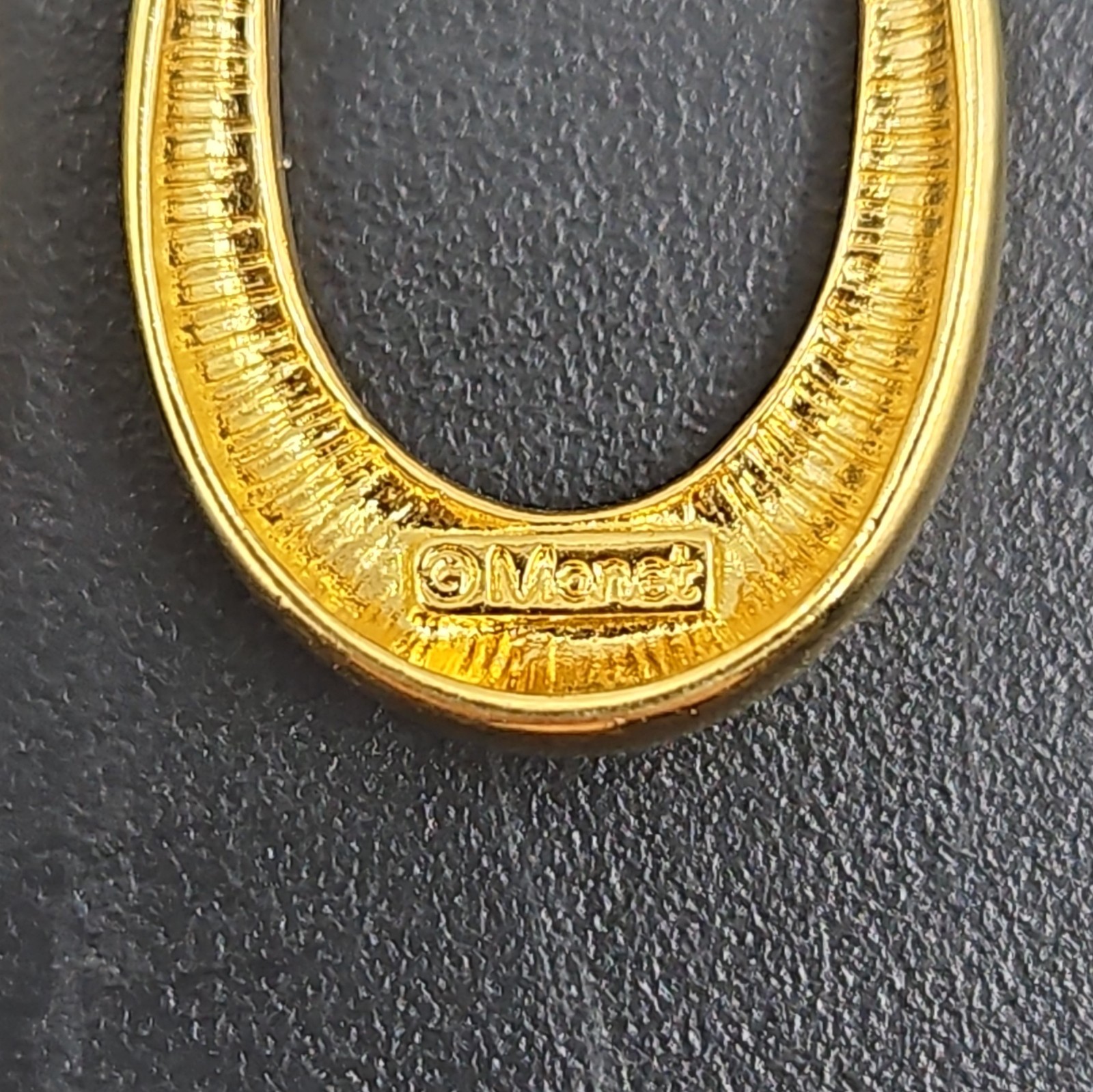 Monet Gold Tone Dangle Hoop Clip-On Earrings – Vintage Style Pierced Jewelry