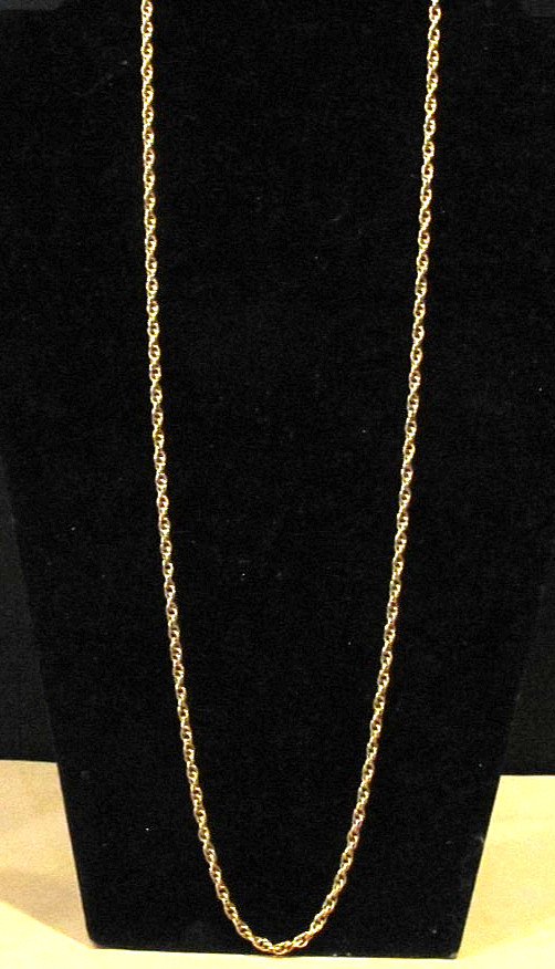 STUNNING! VTG 27.5” 12K GF Attleboro Co. (ACO) Rope Chain Necklace 13.13g~3.4mm