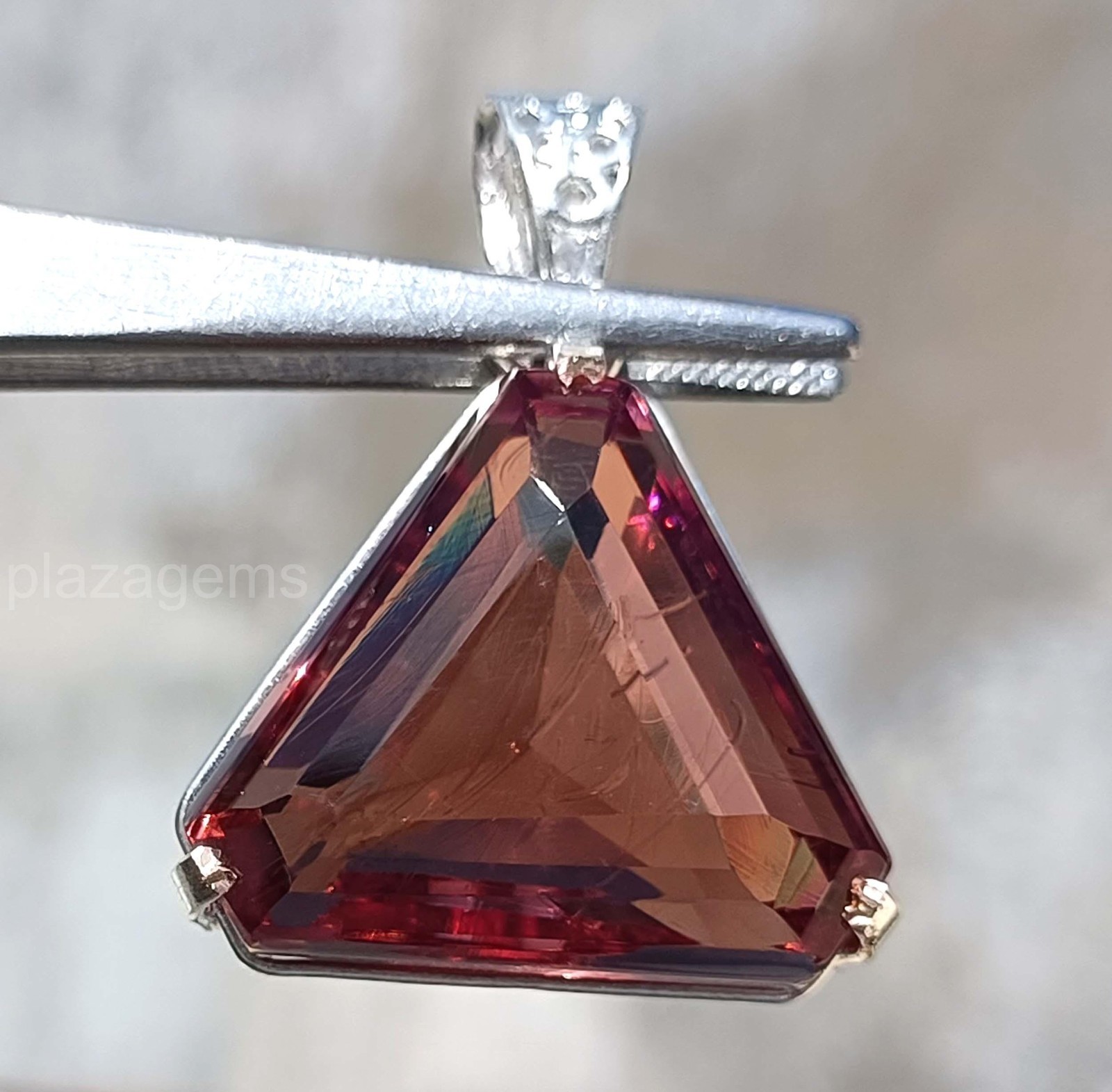 89.70 Ct Color-Change Alexandrite Pendant | Fancy Cut 39x29mm + 925 Chain 5SDR