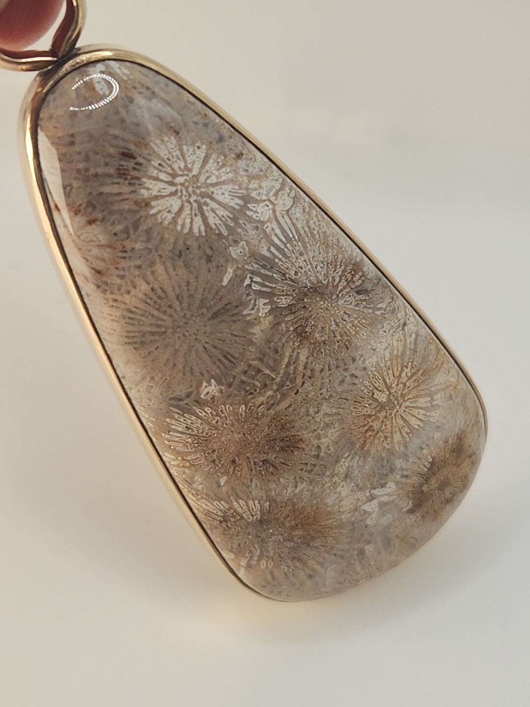 STEPHEN DWECK Large Vintage 2002 Fossil Coral Stone Bronze Pendant. Unique