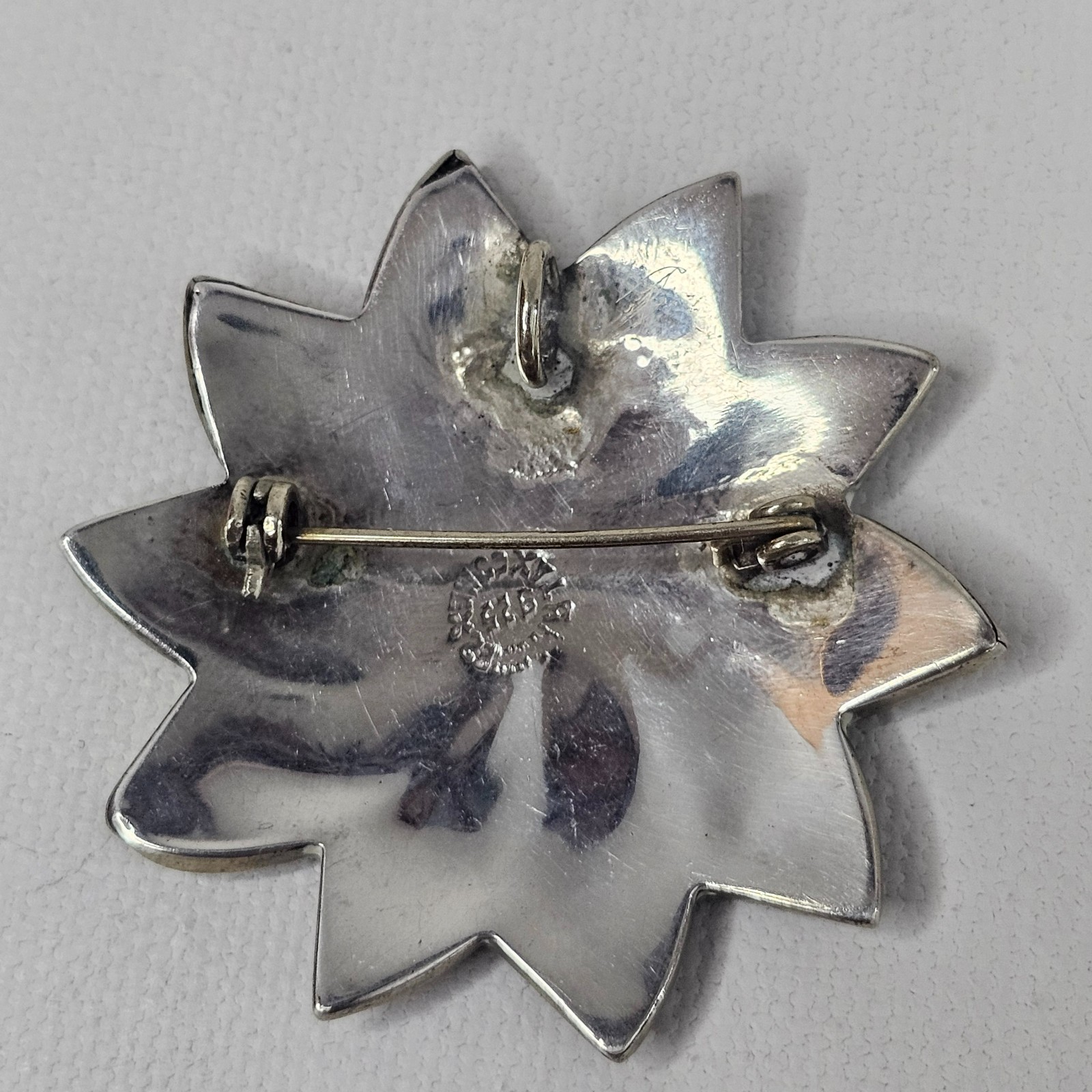 Taxco Mex 925 Sterling Pinwheel Brooch Flower Multicolor Jewelry Pendant Pin