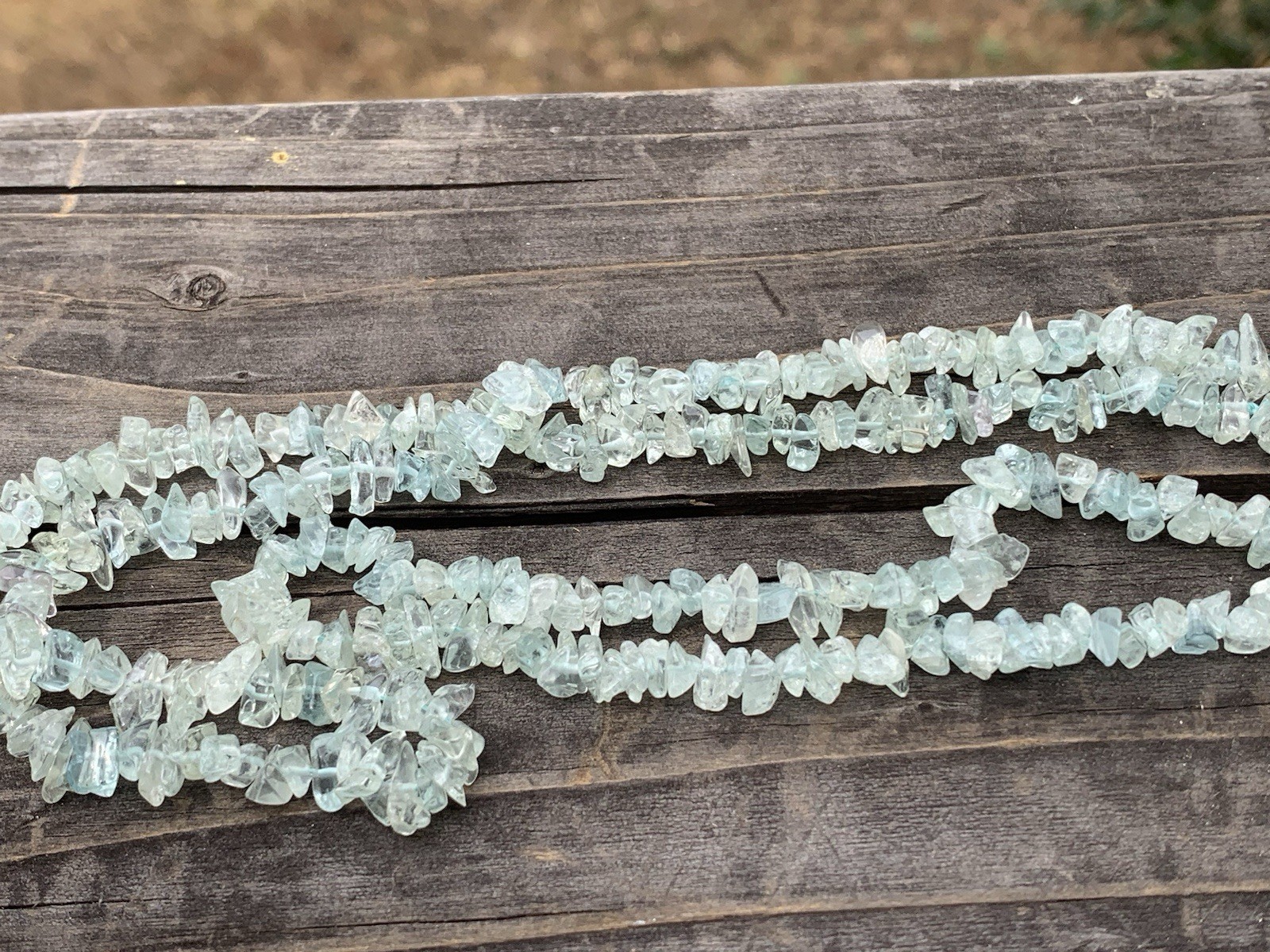 Vintage Necklace Lot-3 Mother of Pearl Green Chips & White Stones w-Purple Beads