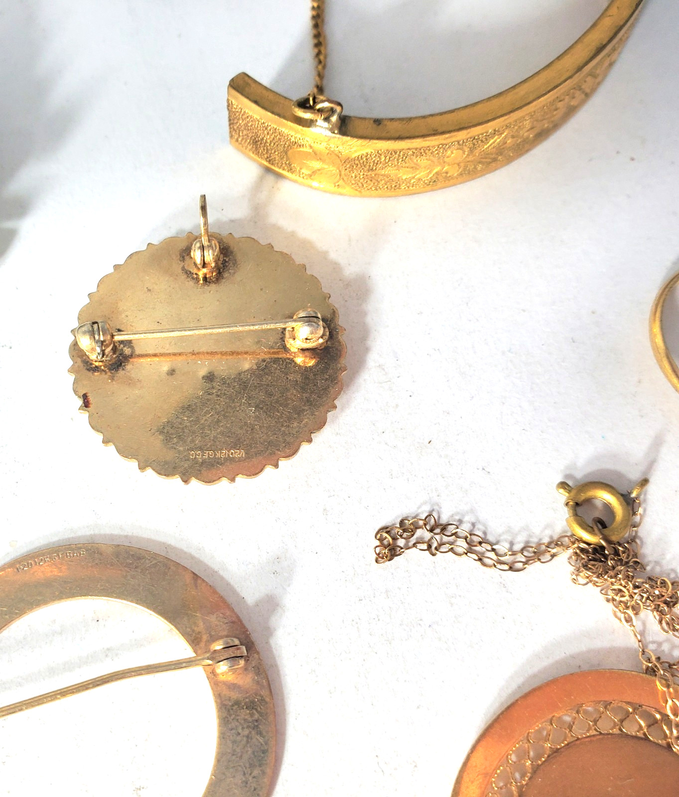 Victorian Edwardian 2 Deco Gold Filled Wear Repair Craft Scrap Jewelry Lot 11 Pc