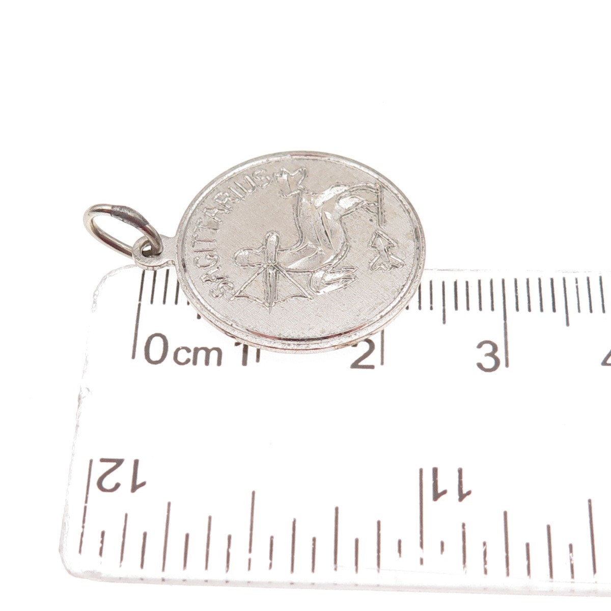 ELCO 925 Sterling Silver Vintage 1971 Engraved Sagittarius Zodiac Charm Pendant