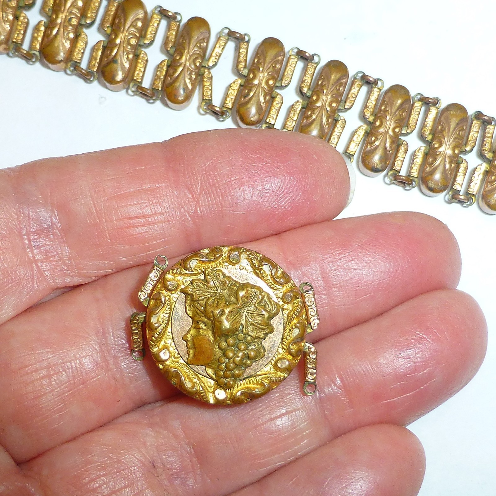 Antique victorian art deco rolled gold expansion bracelet ornate jewelry repair