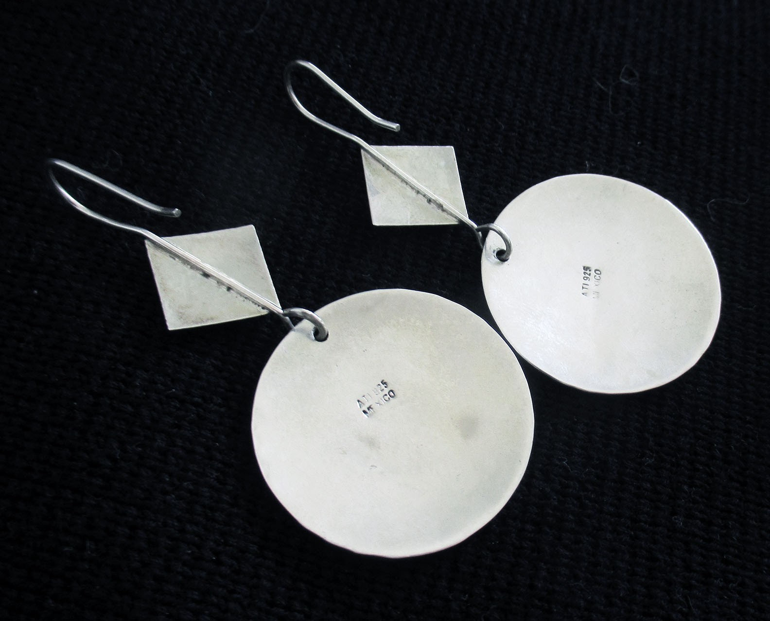 LARGE MEXICO STERLING EARRINGS by ATI, 2 1/2 by 1 1/4 INCHES, 10 GRAMS