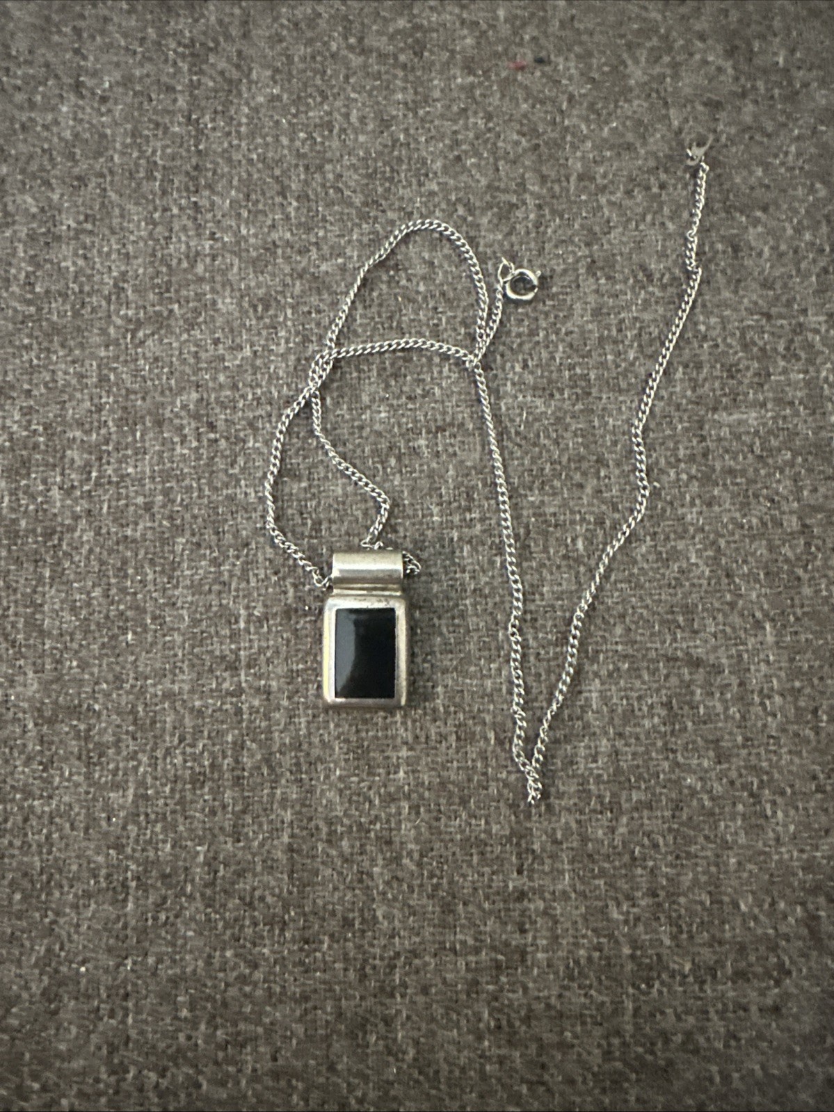 Vintage ATI 925 Sterling Silver Onyx Pendant Mexico 5g