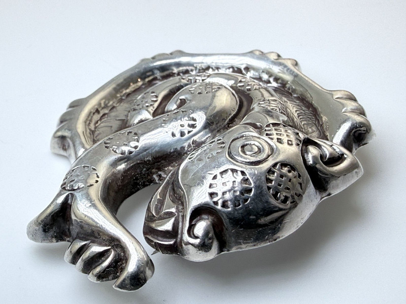 Vintage William Spratling 980 Silver Jaguar Brooch Pin 20g 2 Inch Wide TR-24