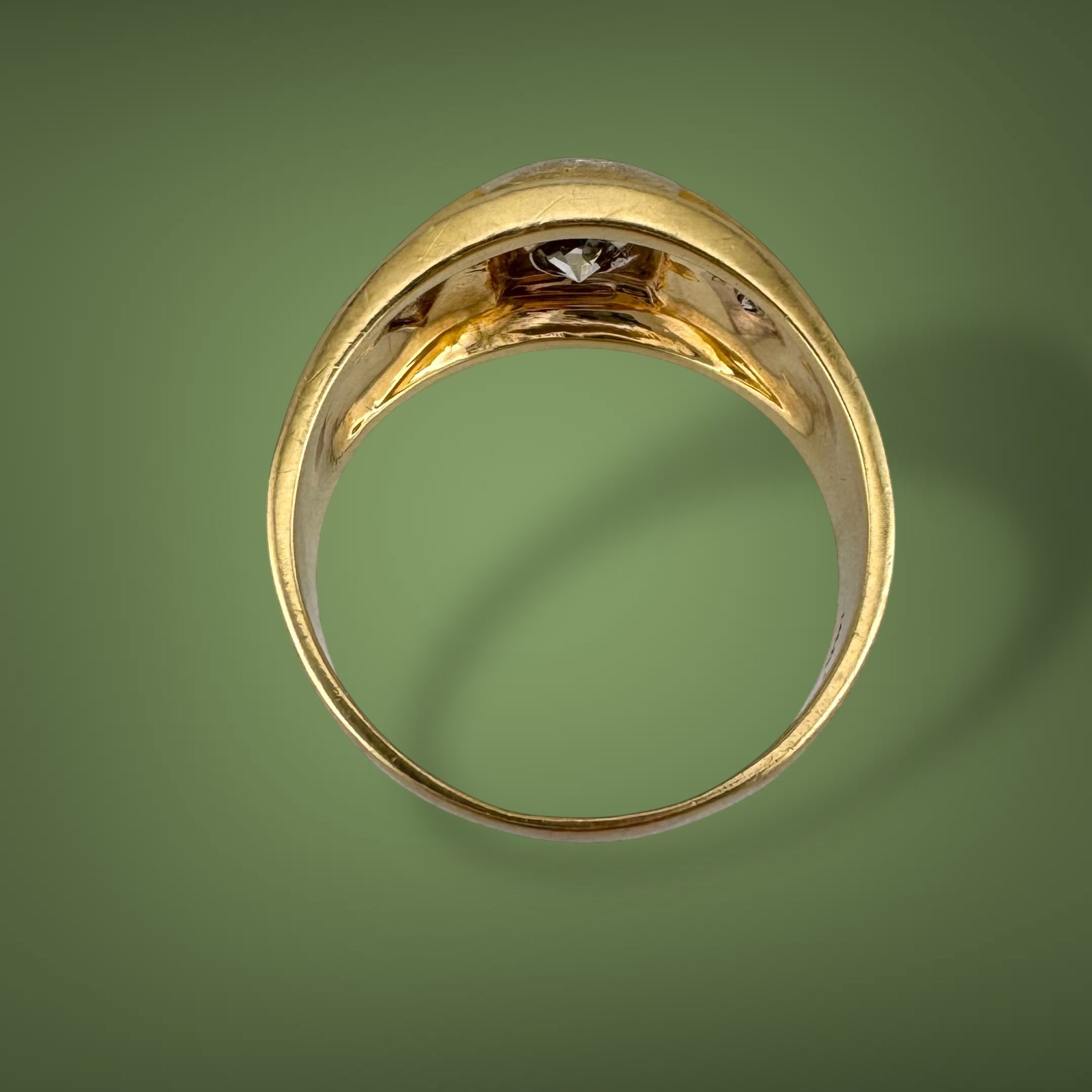 Vintage Circa 1950s–1960s 14K Yellow Gold 0.80ct Old European Cut Diamond Ring