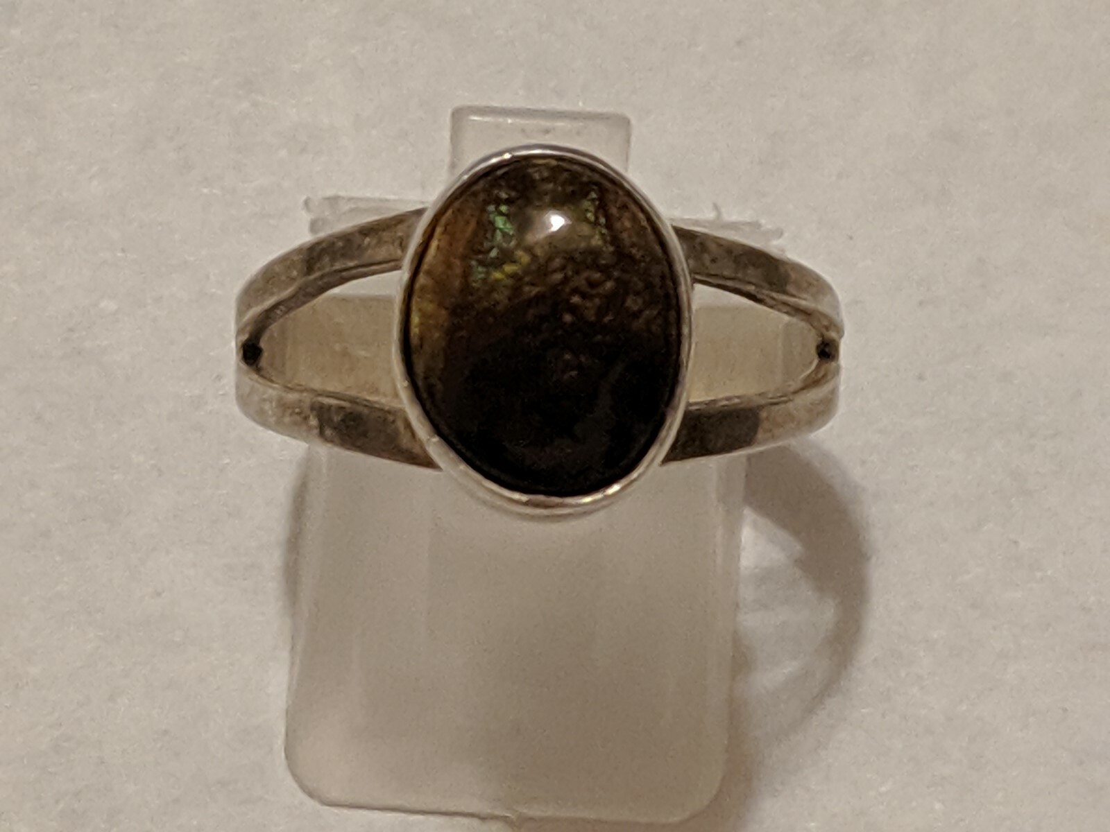 VINTAGE FIRE AGATE RING STERLING SILVER 925 ABOUT SIZE 9 1/4
