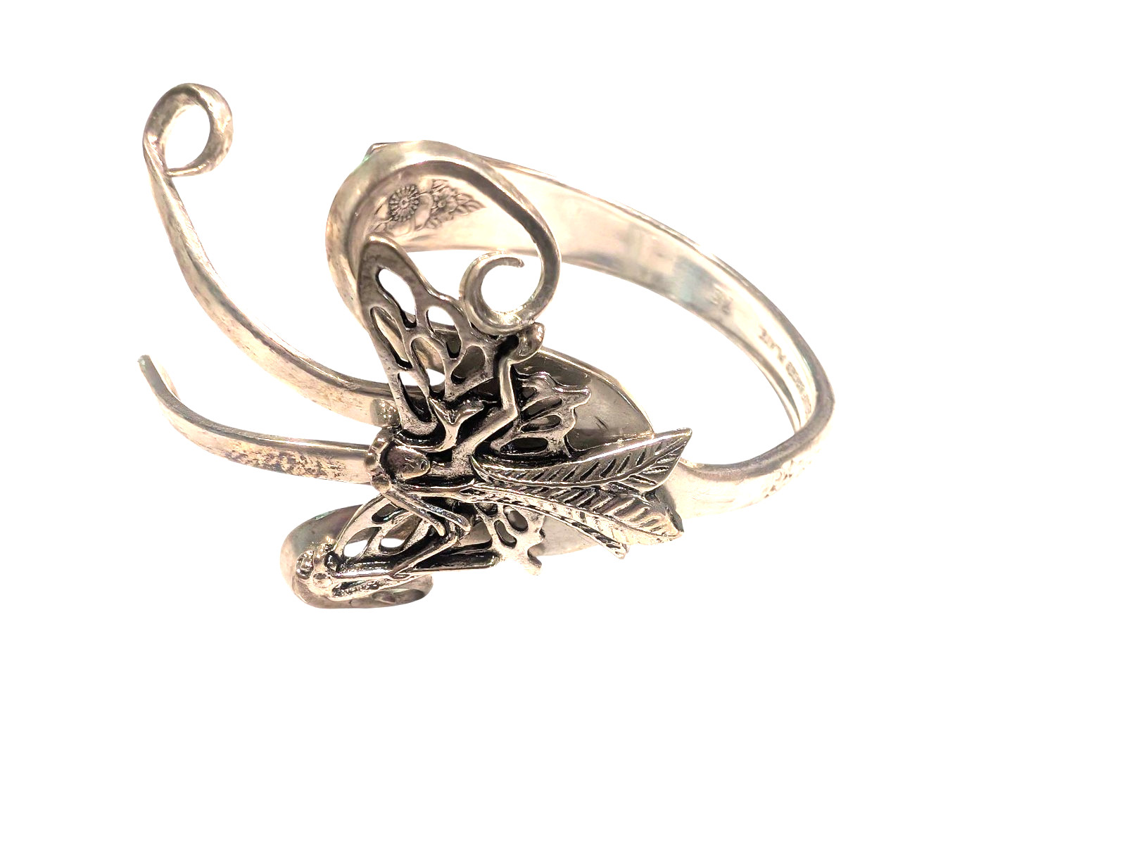 Vintage Whimsical Rogers Silver Plated Hand-forged Fork Artisan Fairy Bracelet