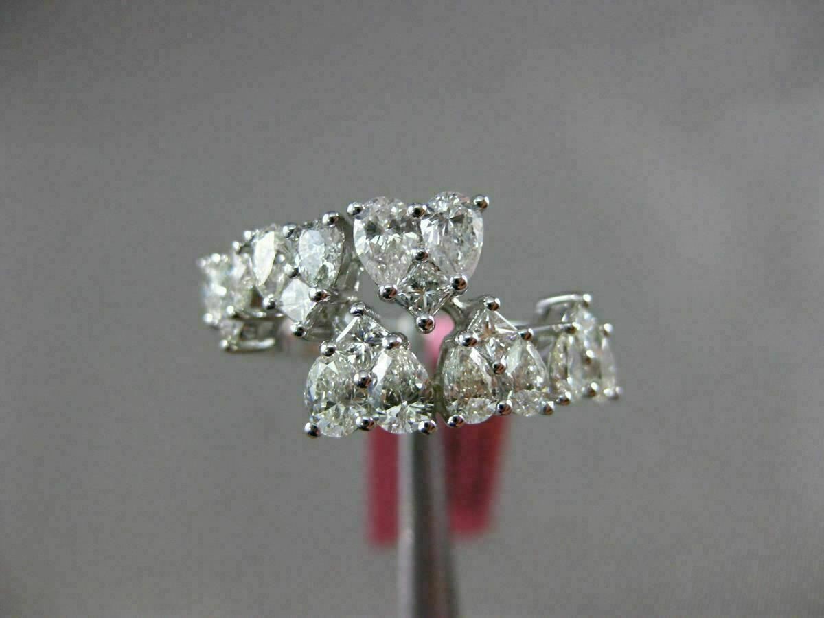 ESTATE WIDE 1.53CT DIAMOND 18KT WHITE GOLD 3D CRISS CROSS MULTI HEART LOVE RING