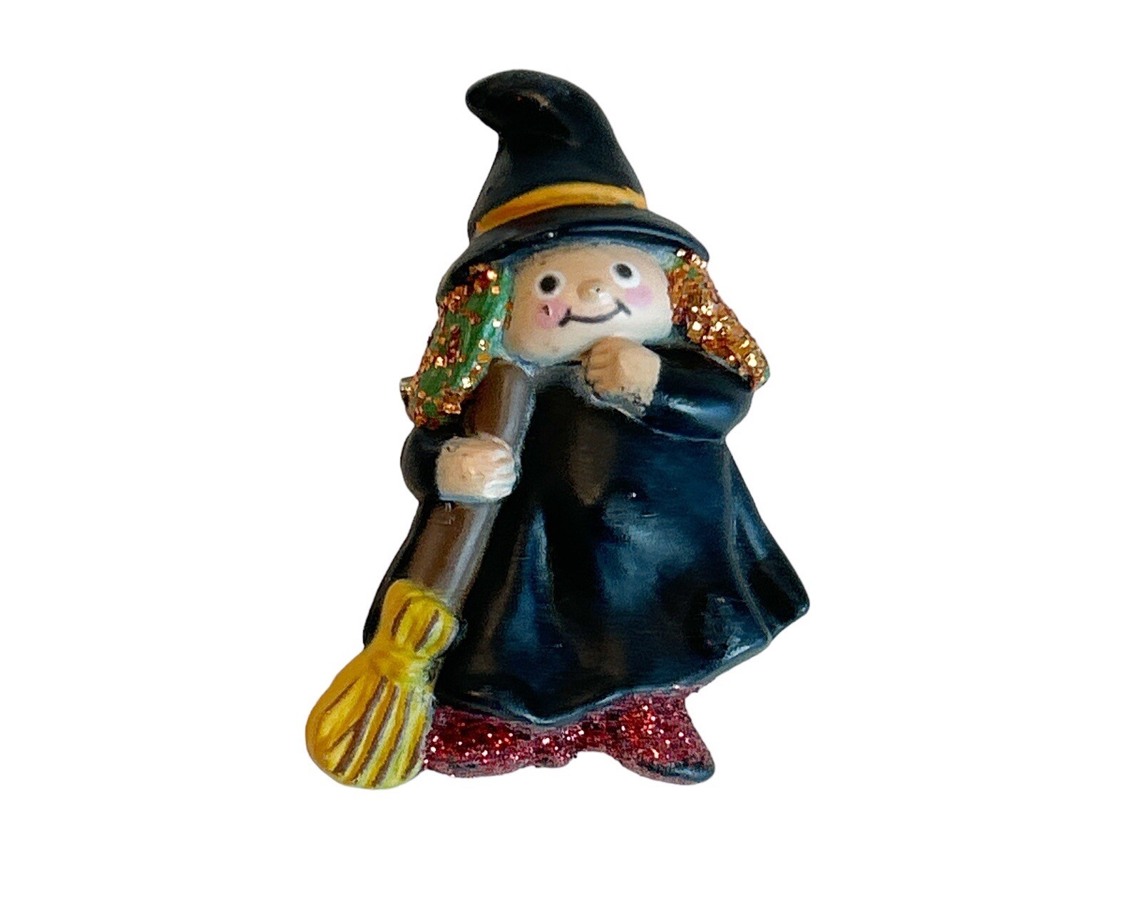 Fun World Halloween Witch Devil Cat on Pumpkin Pins Brooch Set of 3 Colorful