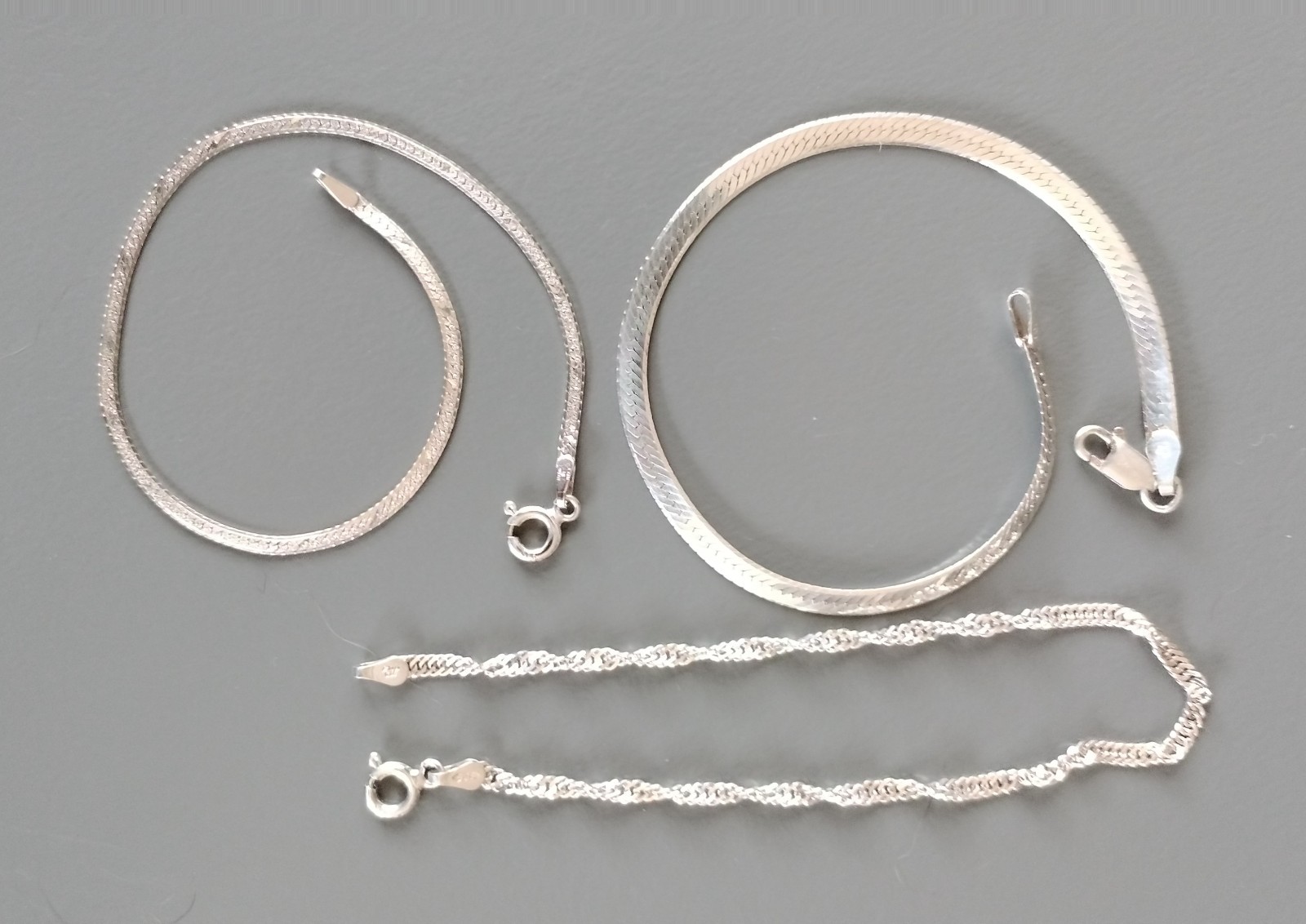 Vintage Jewelry 3 Italy Bracelets 925 Sterling Silver 1 Lobster Claw 2 Reg Clasp