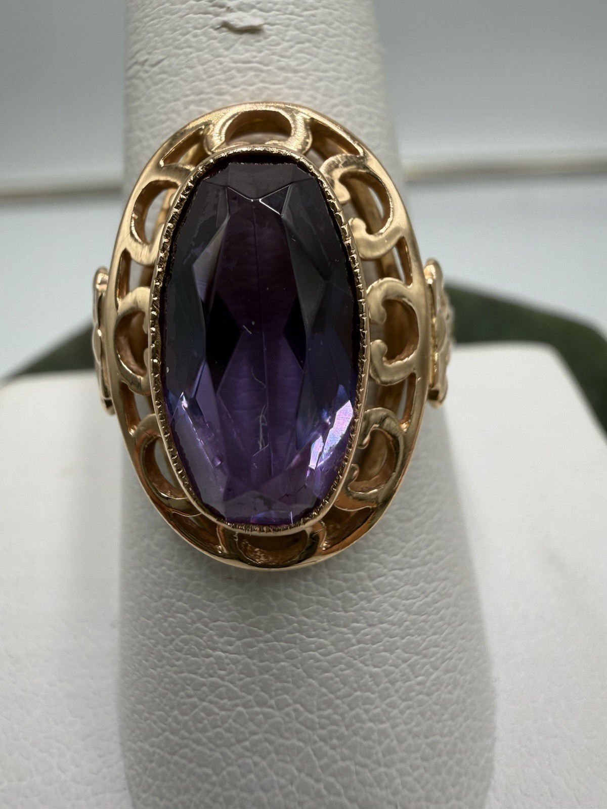 Vintage Soviet Solid Rose Gold Ring 14 K 583 Size 8.5