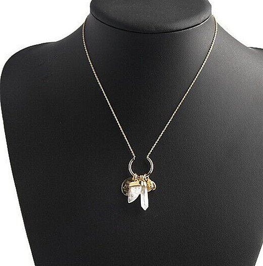 AUTH NEW Henri Bendel GOLD Shark’s Tooth CZ Crystal Charm wtag and Dust Bag RARE