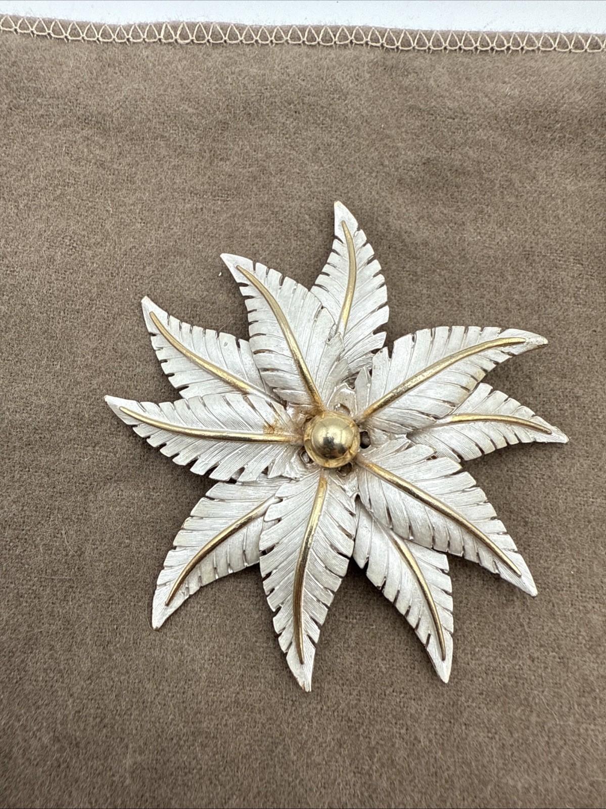 Lisa Jewels Co Leaf Brooch Pin, Iridescent Satin Enamel Finish-W. Germany