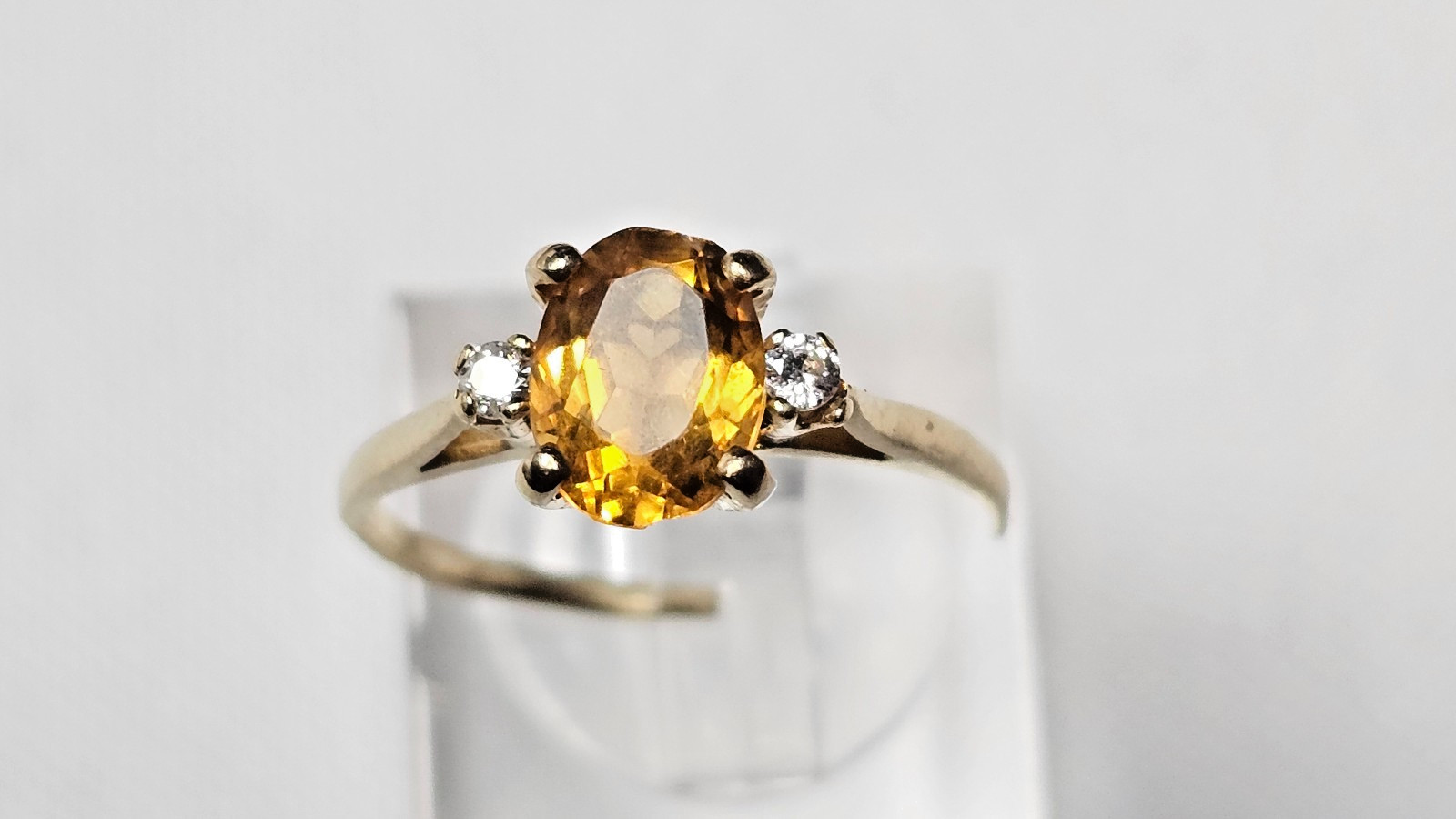 Vintage 14K Yellow Gold Citrine Diamond Ring 2.0 Grams Repair/Repurpose – Notes