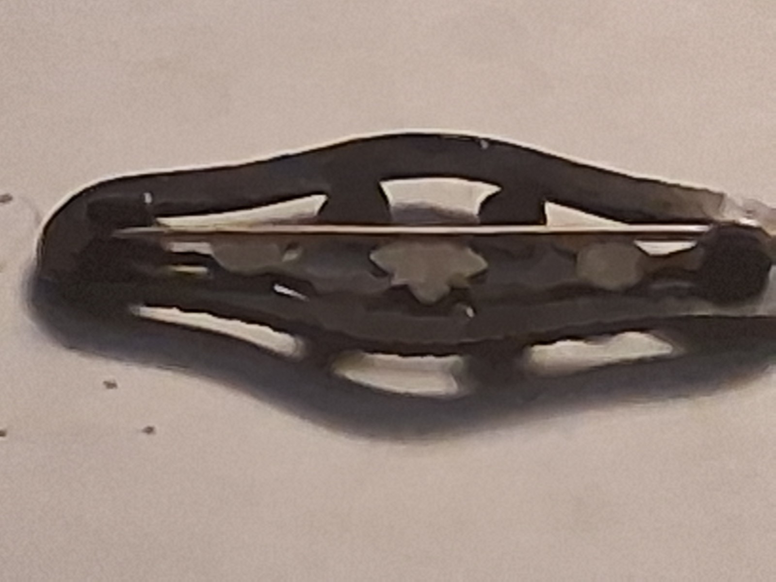 Vtg Estate Metal Floral Bar Pin Broach 2 Inch Not Marked