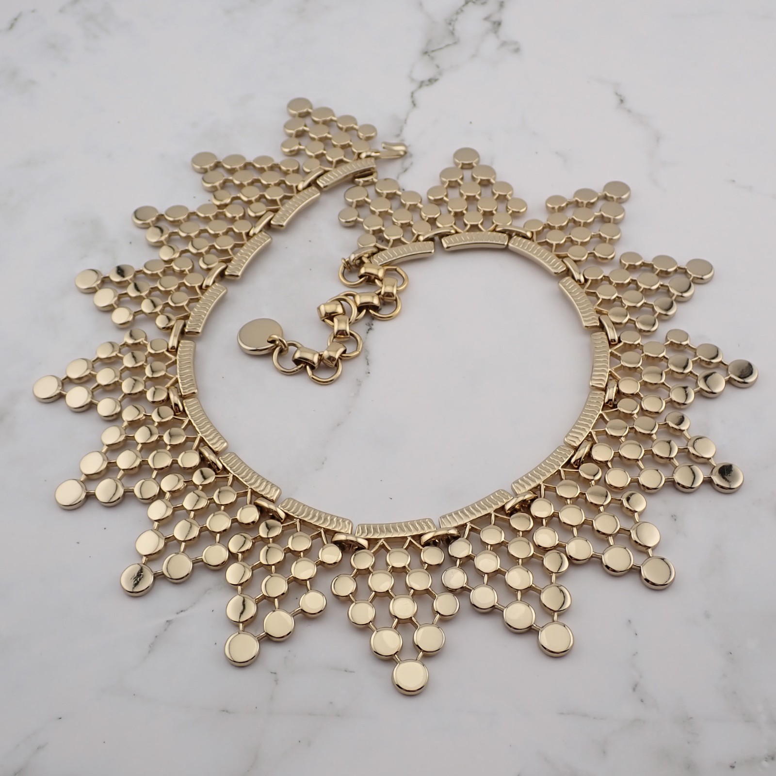 VTG Rare Monet 1954 Portico Starburst Mini Disk Triangle Necklace Bracelet Set