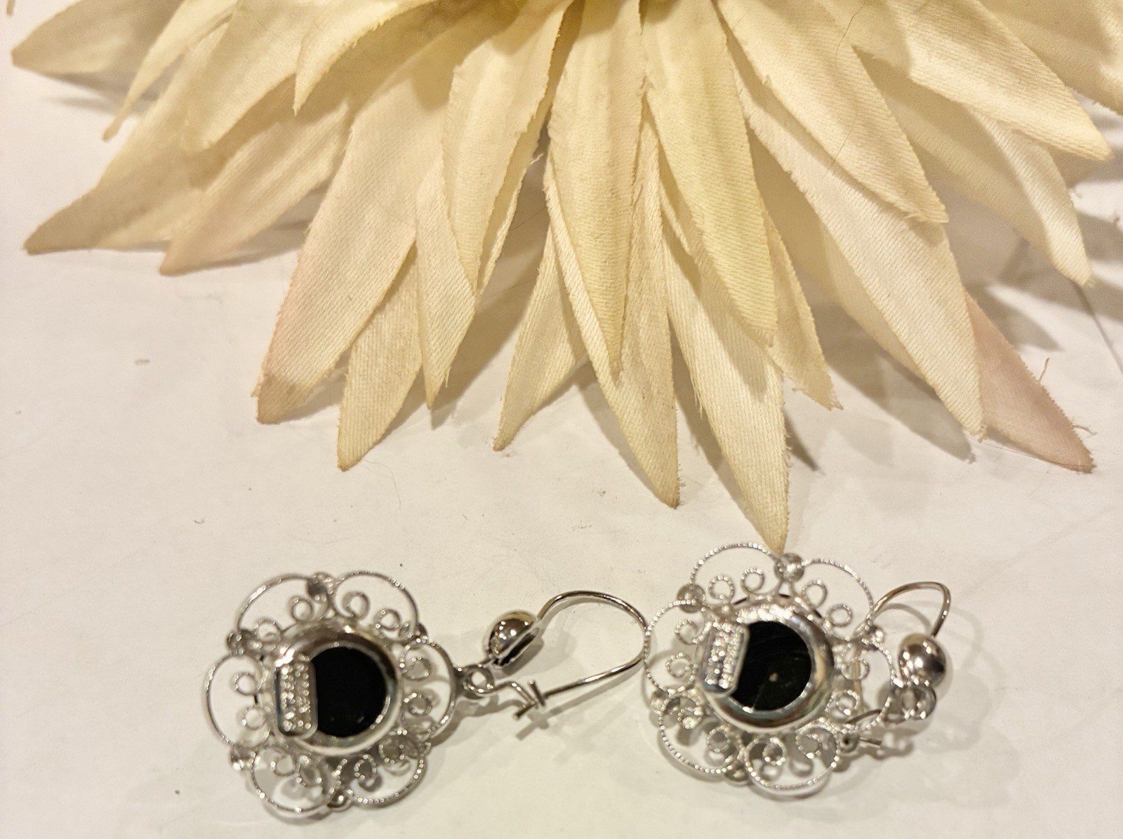 Sorrento Sterling Silver 925 Drop Earrings Sz 1.5 In Hook Pierced Dangle
