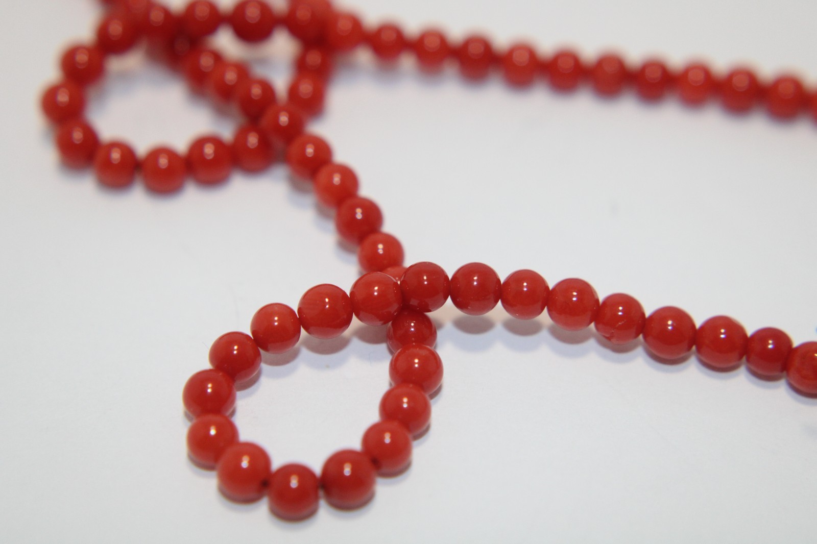 Italian Natural Red Coral Interlocking Jade Necklace