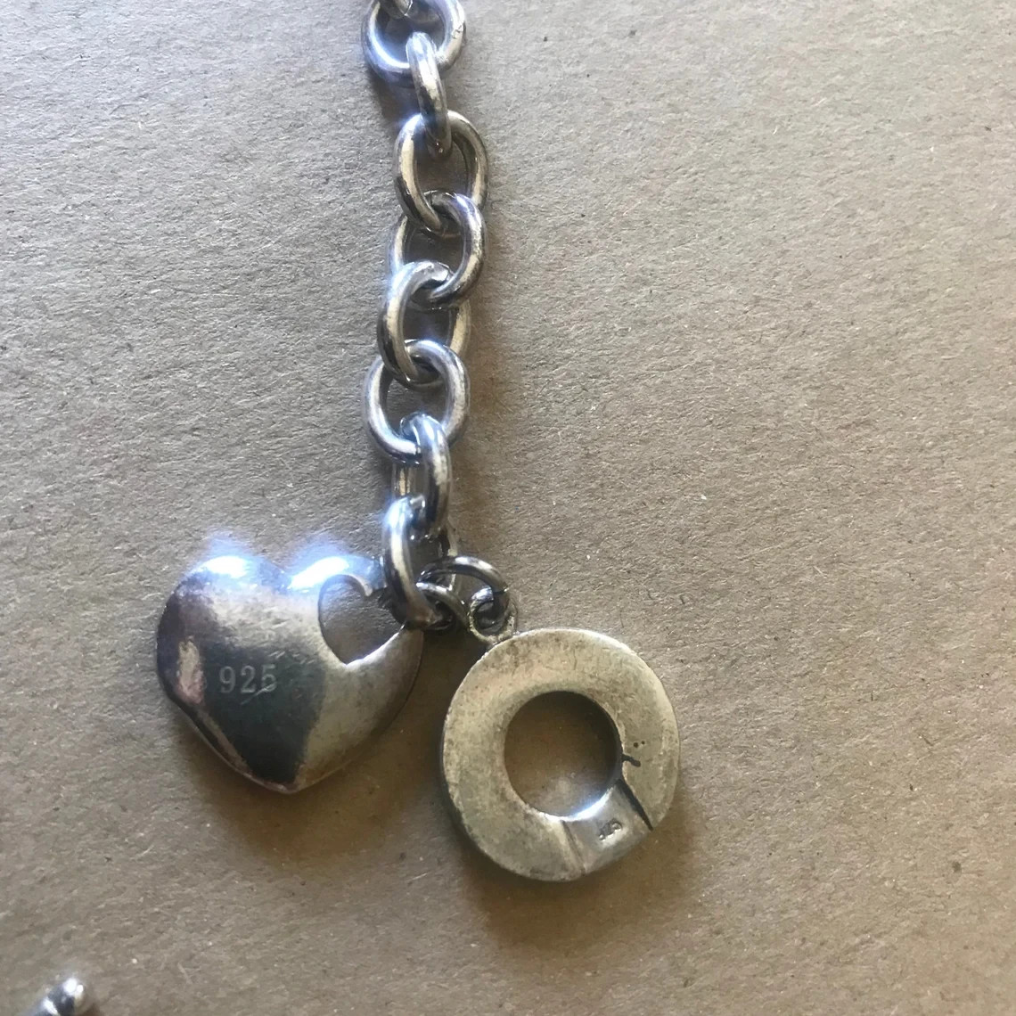 Antique 0.925 Sterling Silver Chain Heart Toggle Closure 73.1 grams 20 Inches