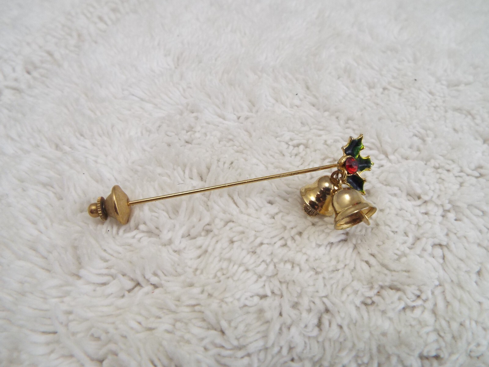 Goldtone Bells Christmas Stick Pin (A53)