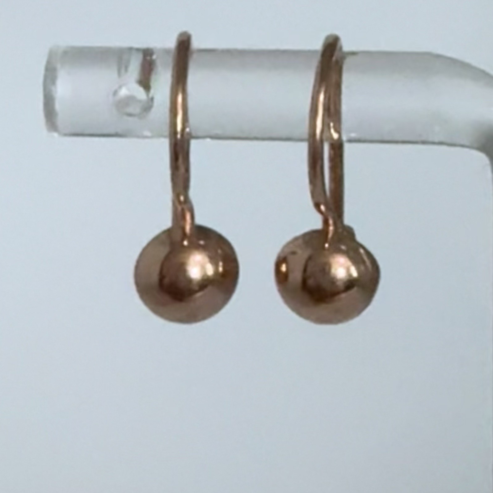 USSR Vintage Soviet Original Rose Gold Earrings 583 14K 1.65g.