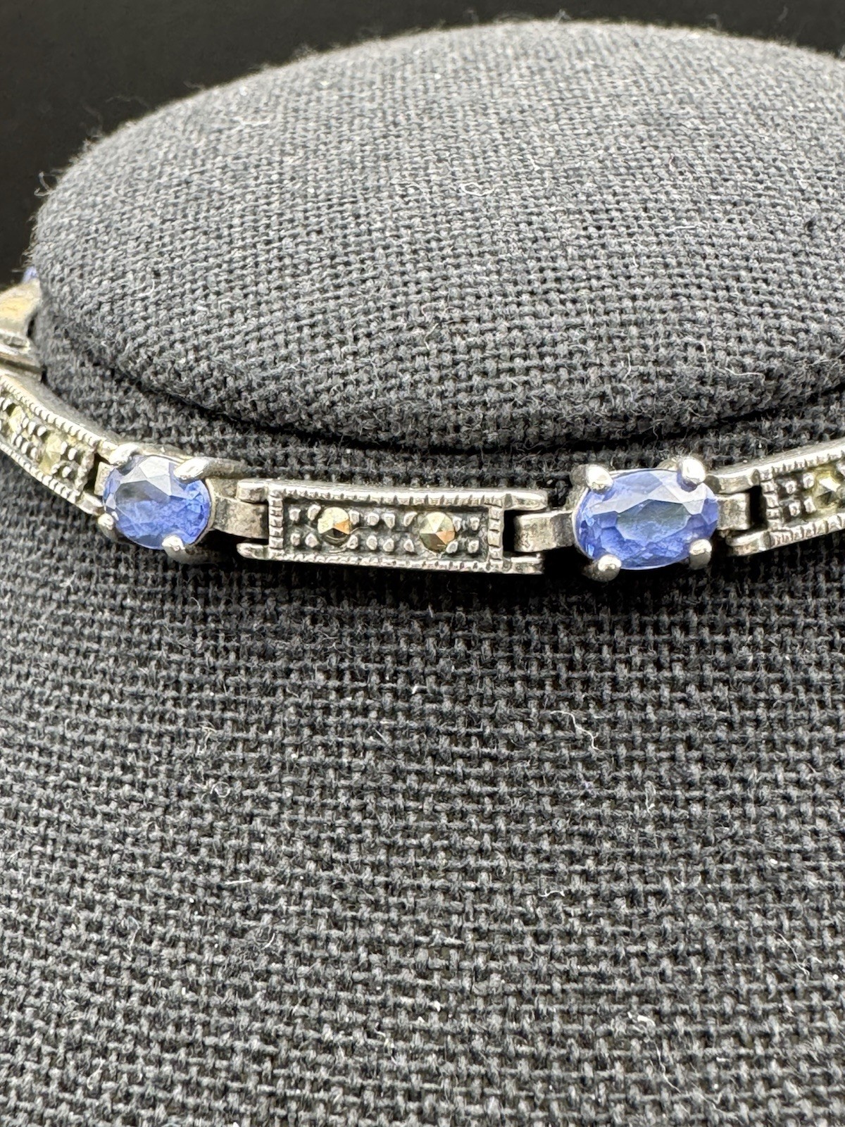 Charles Winston CW 925 Bracelet Amethyst‑Colored Glass Stones Sterling Silver