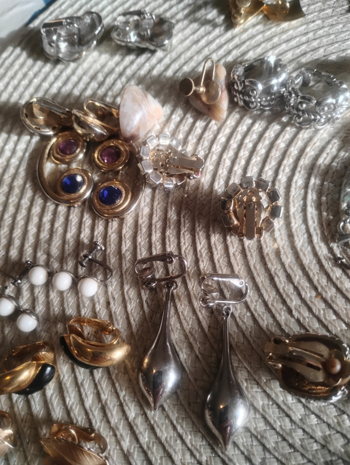 32 Pairs Of Vintage Clip On Earrings